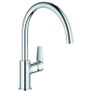 Single Lever Kitchen Sink Mixer Tap High C Spout, 360 Swivel Range, 28 mm Ceramic Cartridge, Tails 3/8 Inch, Min. Recommended Pressure 1.0 bar), Easy to Install, Chrome, Image 2