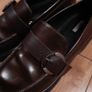 Geox Dark Brown Chocolate Respira Leather Buckle Loafers Mocassins 6UK/39EU Image 3