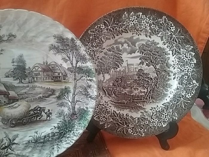 Three Rural Scene Dinner/Display Plates