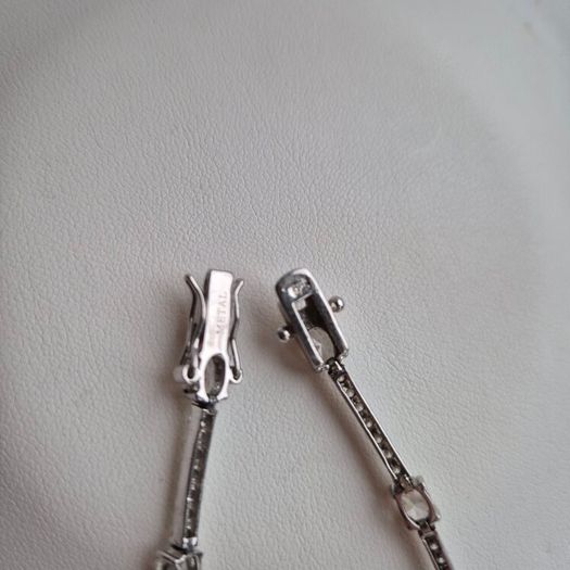 Bracelet sterling silver 925 clear stone size 19cm very good condition