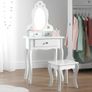 Girls Dressing Table (Age 3-7yrs) With Mirror and Stool, Ideal Present for Girls, Kids Dressing Vanity Table Set with Crystal Knobs and Chair, Children's Dressing Tables Image 6