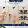 Shower Caddy, Black, 3-Pack | Rustproof, No Drilling, Bathroom Shelf, With Hooks Image 4