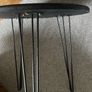 Black Round Side / Lamp Table with hairpin legs Image 9