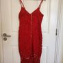 Boohoo red lace strappy midi dress size 8UK / 10UK Image 2