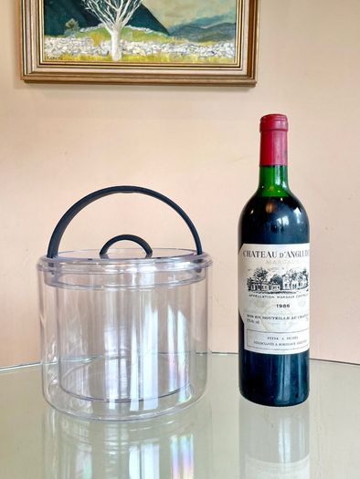 Vintage 80's Bodum Designer Double Wall Ice Bucket, Danish, Acrylic, "Shiro"
