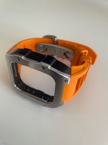 Premium stainless steel & rubber Apple Watch 44/45mm case & strap
