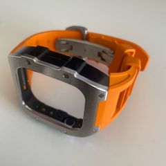 Premium stainless steel & rubber Apple Watch 44/45mm case & strap