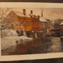 Framed print of  Snow-Covered Buildings by a River by Fritz Thaulow (1847 - 1906). Image 7