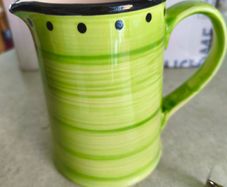 Green Jug by Genuine Hand painted cookwar Freezer Proof, Dishwasher, Microwave and Oven Safe. Made in U.K. by ULSTER CERAMICS