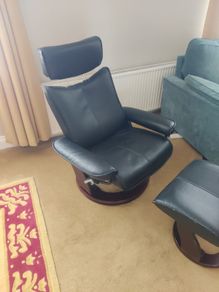 Black Armchair and Footstool