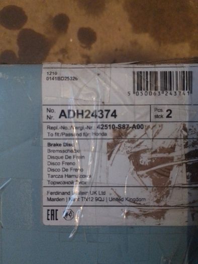 honda accord rear discs new