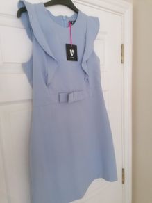 Pale Blue Sleeveless Bow Dress V by Very