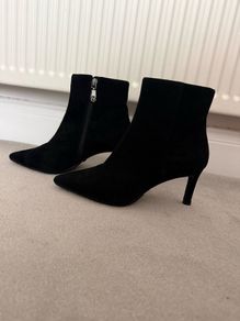 Dune London Black Suede Ankle Boots UK 4 EU 37
