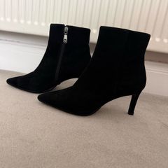 Dune London Black Suede Ankle Boots UK 4 EU 37