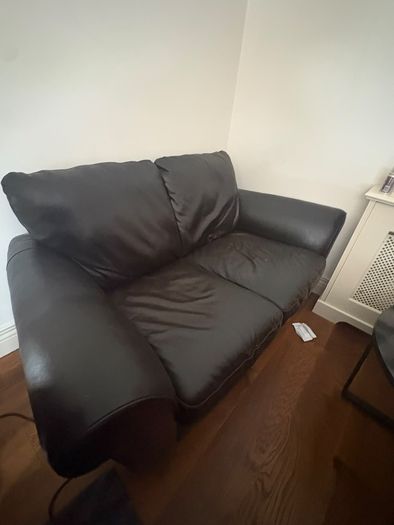 FREE  2 Seater Brown Leather Sofa