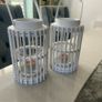 Lanterns, for candles. Gorgeous white wicker. 2 for sale Image 3