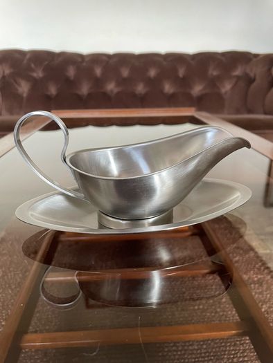 Retro Quality Viners Stainless Steel Sauce Boat and Tray
