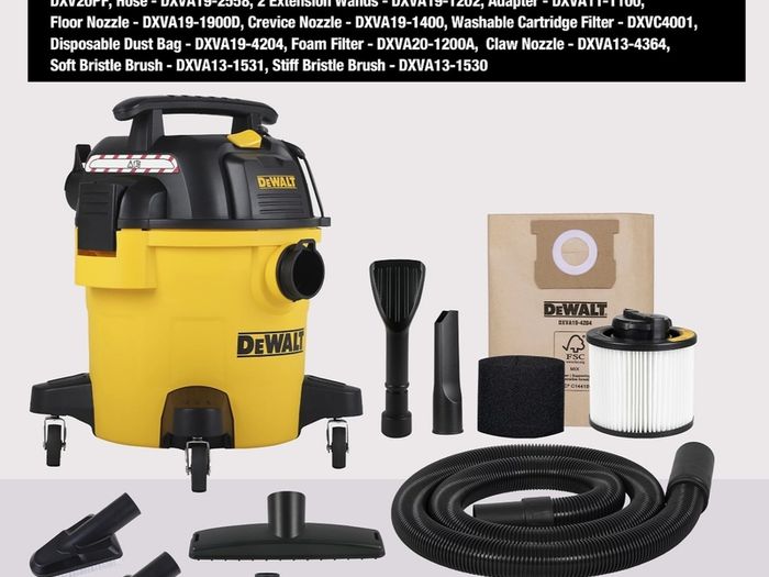 DeWALT DXV20P 20L Professional Wet / Dry Vacuum With Dust Collection & Blower Function.