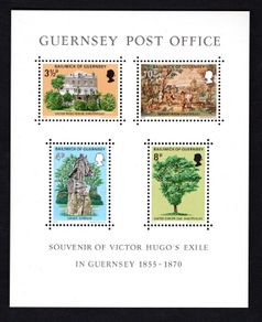 1975 Guernsey Victor Hugo's Exile in Guernsey Commemorative Stamps Miniature Sheet Mint Never Hinged (MNH)