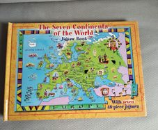 Seven continents of the world educational jigsaw book