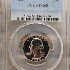 USA United States 1964 Silver Proof Washington Quarter PCGS PR68