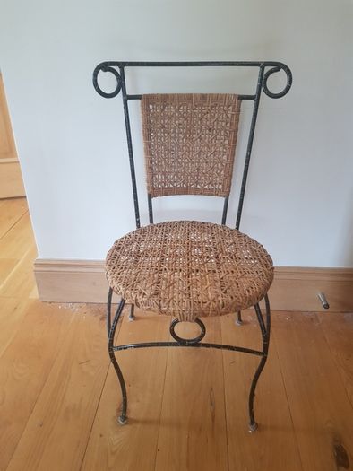 Stunning Design Show Piece Wrought Iron and Rattan Chair
