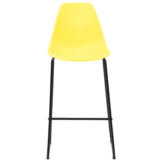 Bar Chairs 6 pcs Yellow Plastic