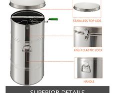 Portable Manual 2 Frame Stainless Steel Honey Extractor