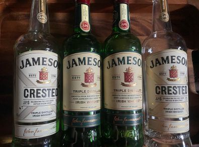 Jameson whiskey Empty bottles