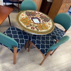 summer Table & 4 chairs. Slightly worn but can be stitched