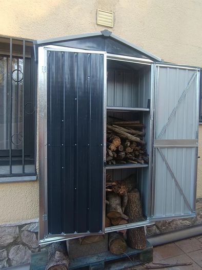 Garden Shed Anthracite 116x45x175 cm Galvanised Steel