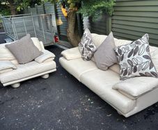 cream leather suite