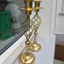 old barley twist  brass candle stick holders Image 3