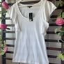 top Bnwt topshop 100% cotton frilled detail top/ tshirt Image 2