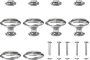 10 Packs Drawer Knobs, Cabinet Door Knobs Wardrobe Knobs Handle Cupboard Door Knobs with Screw for Drawer Cabinet Cupboard Wardrobe- Alloy &amp; Stainless Steel