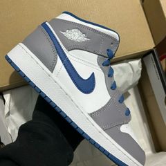 Nike Jordan 1 mid grey blue shoes