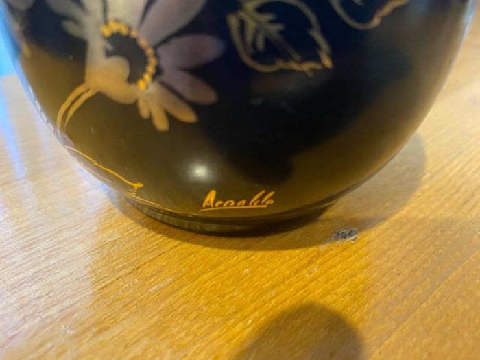 Black and Gold Mid-Century Vase