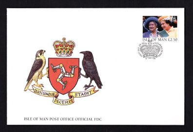 1998 Isle of Man Queen Elizabeth the Queen Mother and Queen Elizabeth II Commemorative Stamp First Day Cover (FDC)
