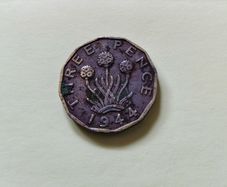 1944 George VI UK Thruppence