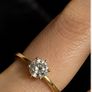 9ct Gold Solitaire CZ Ring, Size K, Excellent Condition Image 2
