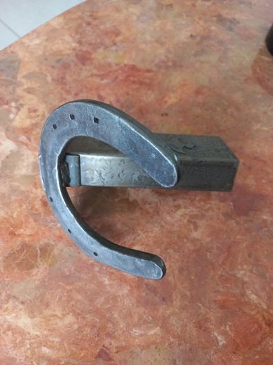 Normandy vintage trench art horseshoe matchbox holder