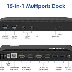 WAVLINK USB-C Dual 4K Universal Docking station with 100w USB power Delivery