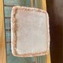 Vintage Low Square Dusty Pink Footstool 1980s Chic with Tassel Border Image 7