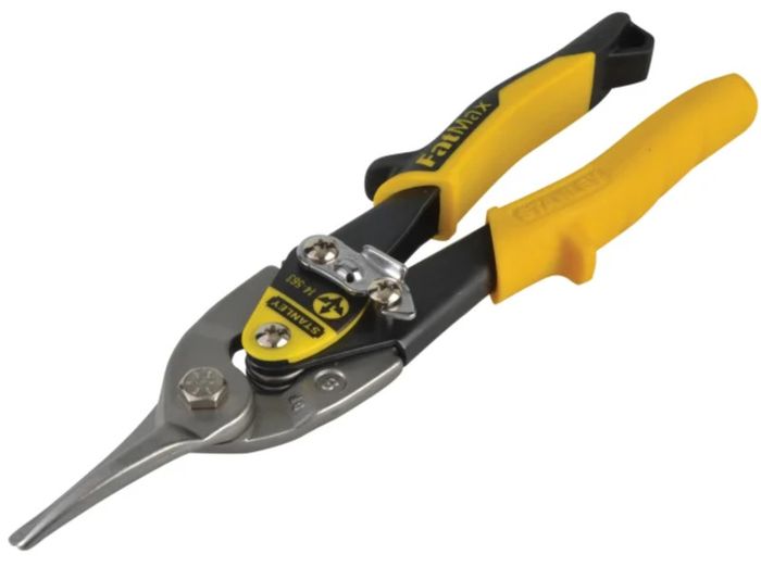 Stanley STA914563 Yellow Aviation Snips & Holster Straight Cut 250mm (10in) STA914563