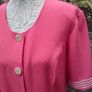 vintage 90s Coral button up Pencil Dress UK 12 14 Image 3