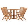 5 Piece Folding Outdoor Dining Set Solid Teak Wood Image 2