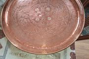 Very Large Rare Youghal A.M.W. Tray, Youghal Art Metal Workshop was established in County Cork, Ireland, around April 1904 . This 66 cm charger shares that grand, architectural presence meant for wall exhibition rather than standard table serving