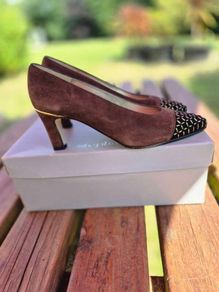 Vintage Roland Cartier Suedette Heels, Size 4 UK, 37 EU Brand New/Vintage, AV