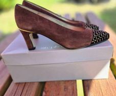Vintage Roland Cartier Suedette Heels, Size 4 UK, 37 EU Brand New/Vintage, AV