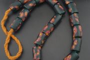 Vintage Cylinder Shape Gabri Style Eyes Glass Beads Necklace Strand